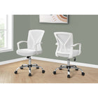 Monarch Specialties - 7462 Chaise De Bureau - Blanc/Base Chrome-Le dossier incurvé de conception ergonomique offreun soutien supérieur et une siège profond et extra-large généreusement rembourré fournit un confort exceptionnel