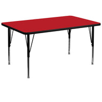 Flash Furniture – Table d’activités rectangle 36 x 72 po, stratifié haute pression 1,25 po, pattes préscolaires réglables, rouge-Stratifié, rouge