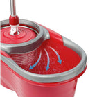 Smart-Link- 360 degrés Spin Mop et Twist facile Spinning inox seau sec, rouge-Aucune marque