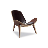 Nicer Furniture - chaise de Shell - réplique de Hans Wegner - bois noyer-Base et pieds solides, pré-assemblés d'une seule pièce.