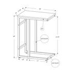 Monarch Specialties - 2171 Table D'Appoint - 24 po H/Gris/Metal Noir-La base en metal noir solide offre une stabilite optimale