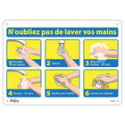Zenith - Enseigne avec pictogramme - N'oubliez pas de lavez vos mains - 10" x 14" - Aluminium-N'oubliez pas de lavez vos main