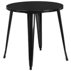 Ensemble avec table ronde en métal noir et 2 sièges à bras ajourés, intérieur/extérieur, 30 po (CH-51090TH-2-18ARM-BK-GG)-Métal