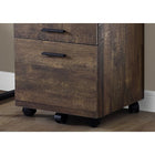 Monarch Specialties - 7400 Classeur 3 Tiroirs - Faux Bois Brun-Comprend 5 roulettes pour faciliter la mobilité (2 verrouillables, 3 non verrouillables)
