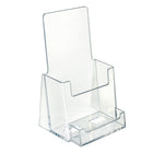 Azar Displays – Porte-documentation à trois pans avec porte-cartes professionnelles, 10/pqt (252922)-Acrylique transparent
