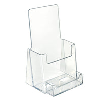 Azar Displays – Porte-documentation à trois pans avec porte-cartes professionnelles, 10/pqt (252922)-Acrylique transparent