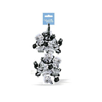 Choux frisés Noir, Argent, Blanc, Paquet de 12 (00266) - Millbrook Studios-Noir/Argent/Blanc