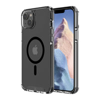 AXS - PROShield Plus etui transparent compatible avec MagSafe teste contre les chutes pour Apple iPhone 14, Noir-Coins renforces subtils absorbant les chocs