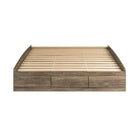 Prepac Base de lit matelot à six tiroirs pour très grand lit, gris vieilli-Douze lattes de bois disposées en longueur pour répartir le poids également et assurer une bonne nuit de sommeil
