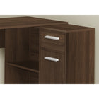 Monarch Specialties - 7348 Bureau 46 po -Noyer Fonce/Cabinet De Rangement-L'unité de rangement intégrée comprend 2 tablettes fixes, 1 tiroir de rangement avec glissières de tiroir en métal et 1 armoire avec charnières en métal