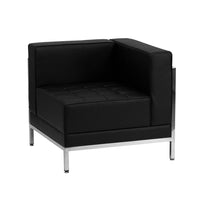 Flash Furniture – Fauteuil de coin contemporain Hercules Imagination avec cadre apparent, côté droit, cuir noir-Chaise modulaire