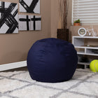 Flash Furniture – Fauteuil poire solide pour enfants, petit, croisé de coton, bleu marine-Rembourrage en coton sergé