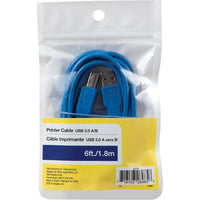 Staples - Câble USB 2.0 A/B 480 Mbps, 6 pi, bleu-Branche votre ordinateur à une imprimante, un numériseur ou un disque dur compatibles USB