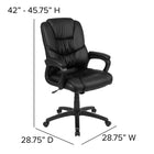 Flash Furniture Chaise de bureau pivotante LeatherSoft-Big & Tall 400 lb. Rated - Noir (CX1179HBK)-28.75"W x 28.75"D x 42" - 45.75"H