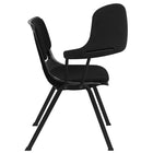Flash Furniture – Chaise coquille ergonomique rembourrée avec tablette rabattable à droite, noir (RUTEO101PADRTAB)-Pour l'usage commercial
