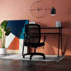 Can-Bramar Encora Writing Desk - Matte Black and Walnut-Article expédié en pièces détachées – Installation facile; aucun outil supplémentaire requis