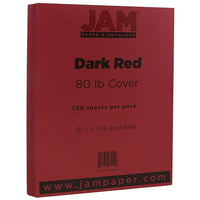 JAM Paper Papier couverture cartonné au fini texturé, 8 1/2 x 11 po, rouge foncé, 250 feuilles/rame-Rouge foncé
