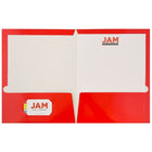 JAM Paper Chemises de présentation lustrées avec deux pochettes, 9 x 12 po, rouge, 12/paq.-2 pochettes