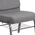 Flash Furniture – Chaise d’église Hercules 21 po larg, siège 3,75 po épais, compartiment pour livre, gris, structure argentée-Le siège en cascade favorise une bonne circulation sanguine