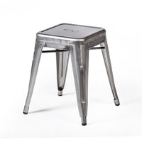 Nicer Furniture - tabouret industriel de 18 po sans dossier - bronze à canon - 4 pièces -Trou de vidange dans le siège. Glisses non marquantes. Conception légère