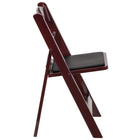 Flash Furniture – Chaise pliante acajou HERCULES, résine, capacité 1000 lb, siège vinyle rembourré noir, 4/bte (LIE1MAH)-Design léger