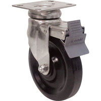 Algood - Roulette À Usage Général, Pivotant Avec Frein, 3po (76 Mm), Uréthane, 350 Lb (158,8 Kg), paquet de 4-Dia. des trous de boulon 5/16po (7,93 mm)
