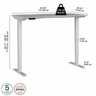 Bureau assis-debout à hauteur réglable 60 po x 30 po Move 40 Series de Bush Business Furniture - gris platine/gris métallique-Le piètement d’acier soudé de calibre 16 offre une excellente solidité structurelle avec un poids supporté pouvant atteindre 176 lb