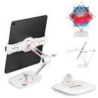 ShoppingAll - Support de Tablette Réglable Long - Blanc-Prend en charge les tablettes et les smartphones qui mesurent entre 4,7 po et 12,9 po et jusqu'à 2,2 lb (1 kg)