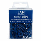JAM PAPER - Colore norme 1" Trombones, Bleu Fonce, 2 Paquets de 100-Couleur : bleu fonce
