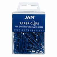 JAM PAPER - Colore norme 1" Trombones, Bleu Fonce, 2 Paquets de 100-Couleur : bleu fonce