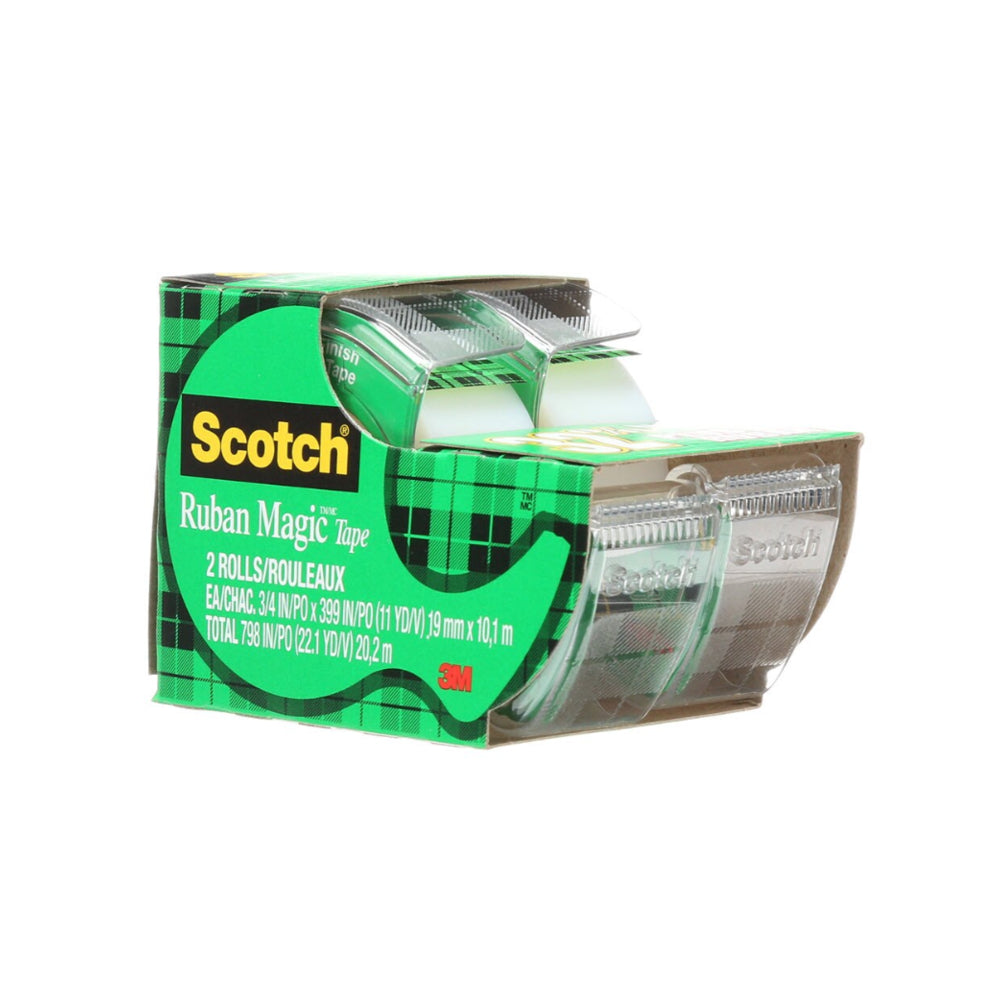 Lot Scotch : Dévidour Escargot + Ruban Magic Tape Transparent 19mm X 25m