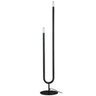 Dainolite - Lampe sur pied à incandescence moderne Wand, 2 lumières, noir mat-Noir mat