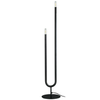 Dainolite - Lampe sur pied à incandescence moderne Wand, 2 lumières, noir mat-Noir mat
