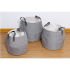 Cathay Importers – Panier de rangement rond, lin gris, paq./3-Lin polyester gris de qualité supérieure, souple et doux