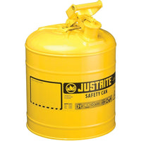 JustriteMD – Bidon de sécurité de type I sans entonnoir, 5 gal, 11 3/4 x 16 7/8 po, jaune-Les bidons de sécurité de type I sont conçus avec un seul bec pour remplir et verser toutes sortes de liquides inflammables