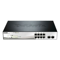 D-Link Commutateur intelligent Gigabit PoE à 10 ports DGS-1210-10P avec 2 ports combinés SFP-PoE sur 8 des 10 ports Gigabit, offrant jusquâ€™à 78 W de bilan énergétique