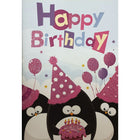 Rosedale – Cartes de souhaits et enveloppes avec pingouin, Happy Birthday, doré, 5 1/2 x 8 po, 6/paquet (19781)-Imprimées sur papier cartonné non couché de haute qualité