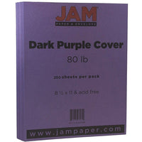JAM Paper Papier couverture cartonné au fini texturé, 8 1/2 x 11 po, violet foncé, 250 feuilles/rame-Violet foncé