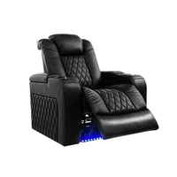 Valencia – Fauteuil cinéma Tuscany, double accoudoir-Une combinaison unique de style, de confort, de luxe et de qualité, les sièges de cinéma maison Tuscany permettent de profiter au maximum de vos soirées cinéma entre amis ou en famille. Avec ses porte-gobelets à DEL et son éclairage d'ambiance, son cuir nappa haut de gamme 11000 sur toutes les surfaces d'assise et ses mécanismes d'inclinaison motorisés, la Toscane vous permet de vivre votre cinéma maison comme vous ne l'avez jamais fait auparavant.