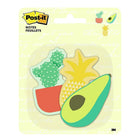 Post-it® – Feuillets découpés en forme d'ananas, de cactus et d'avocado, BC-3030-TRENDY-Découpés en forme d'ananas, de cactus et d'avocado, 3 designs, 3 blocs (1 de chaque forme). 30 feuilles pas bloc.