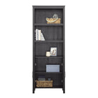 Sauder - 434880 La Collection Misc. Bibliothèque - Finition Raven Oak-Rangement caché derrière des portes élégantes. 
