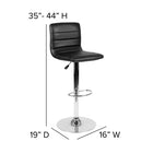 Flash Furniture – Tabouret de bar ajustable de 33 po en vinyle noir et à pied chromé, 2/bte (CH920231BK)-Base chromée