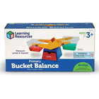 Learning Resources - Balance à seaux Primary-Idées d’utilisation : Le bec verseur facilite la mesure des liquides, les couvercles peuvent être utilisés comme plateforme et le tiroir intégré est idéal pour ranger des poids