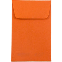JAM Paper - Enveloppes à monnaie no 1, 2,25 x 3,5 po, papier recyclé de couleur vive, orange, 100/paquet (352627815G)-Orange