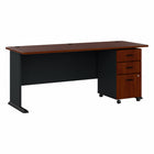 Bush Business Furniture - Bureau 72 po avec classeur mobile Cubix de, cerisier Hansen/galaxie-L’ensemble comprend : un bureau 72L x 27P et un classeur mobile à 3 tiroirs