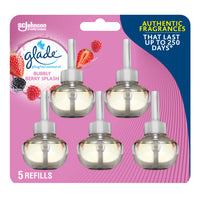 Glade - Branchées Huile parfumée Recharge - Éclat de Baies pétillantes - Paquet de 5-Embellissez l'air avec notre purificateur d'air Glade Branchées