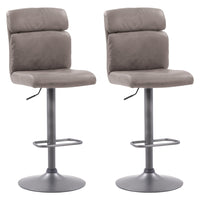 CorLiving - Tabouret de bar Palmer réglable à haut dossier - gris delavé - lot de 2-Recouvert d'un daim ultra résistant et vieilli