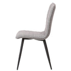 Cathay Importers Gris tissu chaise noir acier jambes, ensemble de 2-Taille globale: 34,5" H x 17.75" L x 21" P