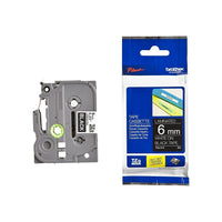 Brother – Ruban d’étiquetage, 6 mm, blanc sur noir, TZE315-Ruban pour étiqueteuse Brother série P-Touch TZ