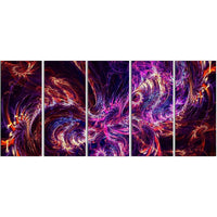 Designart – Imprimé contemporain sur toile, raz-de-marée abstrait la nuit, 5 panneaux (PT3064-401)-Impression